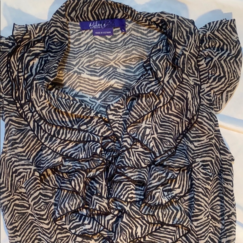 Miley Cyrus Ruffled Top L - Picture 2 of 4